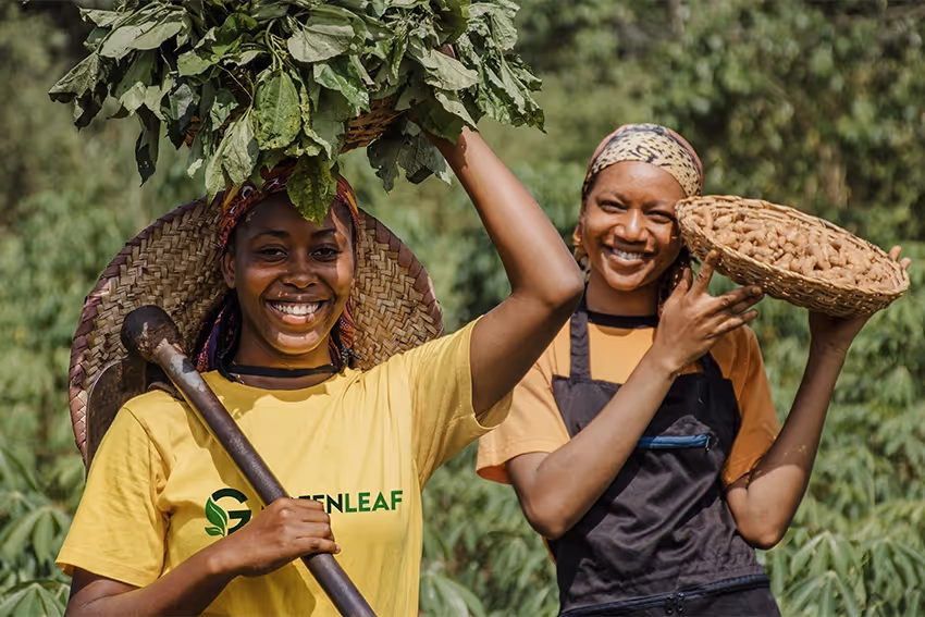 Community members gathered for a Green Leaf Kenya meeting