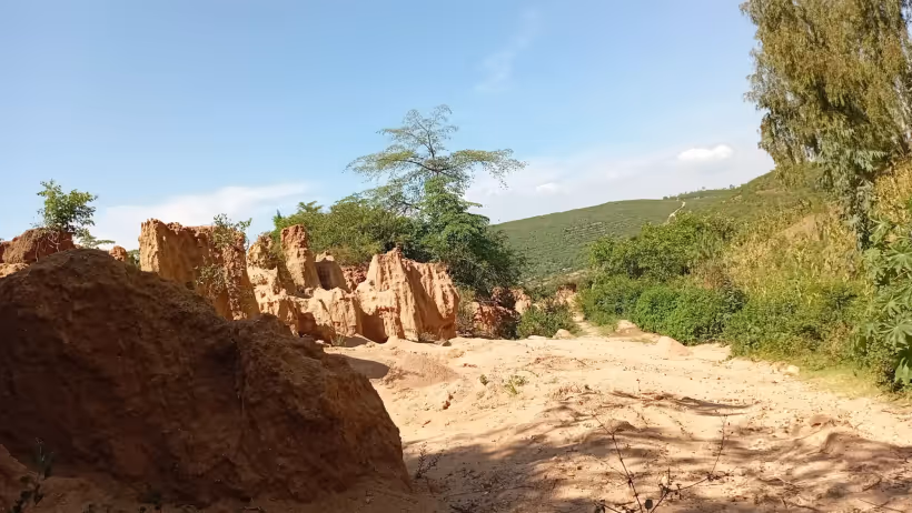 Wasted sand-mined land in Kabondo, Rachuonyo East, Homa Bay County
