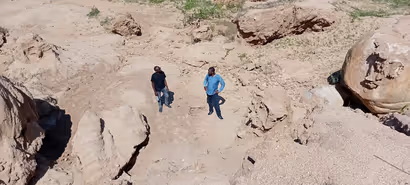 Green Leaf Kenya team in Rachuonyo East assessing one of the damaged sand mine sites