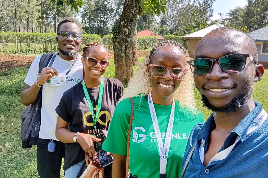 Green Leaf Kenya team members with community members in Kabondo